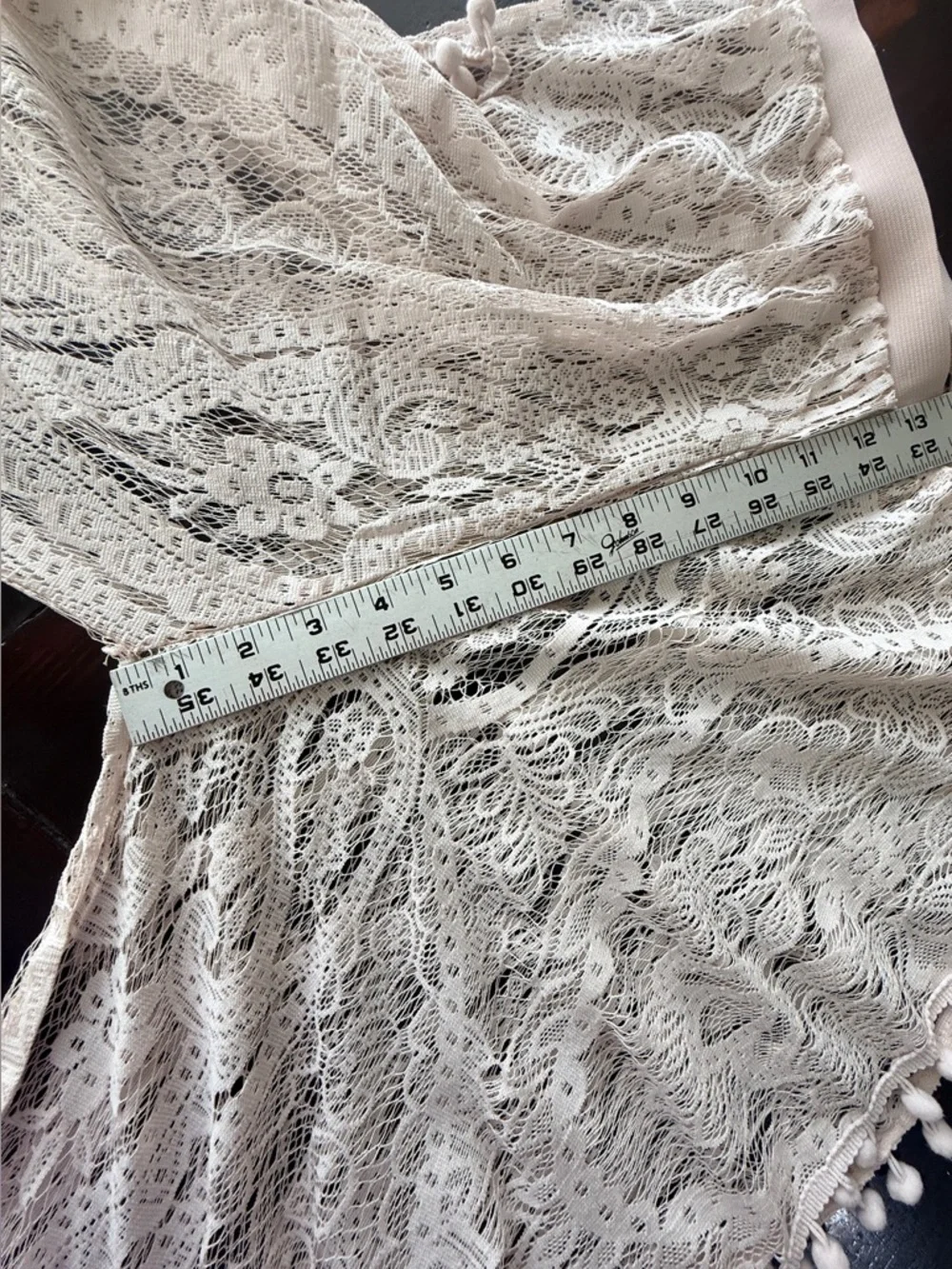 Surf Life NWT Lace Open-Leg  Pom-Pom Cover-Up  ivory size M (CK measurements)